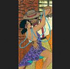 Flamenco Dancer Canvas Paintings - Penny Feder Tango Night I